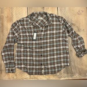 Alpine Design Flannel Shirt Women XL‎ Brown Plaid NEW W AD Hike ADW24300